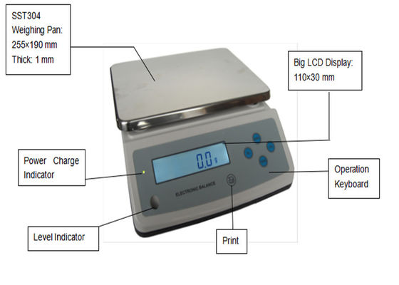 Backlight Putih Layar LCD Digital Balance Berat Untuk Laboratorium