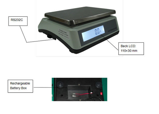 Backlight Putih Layar LCD Digital Balance Berat Untuk Laboratorium