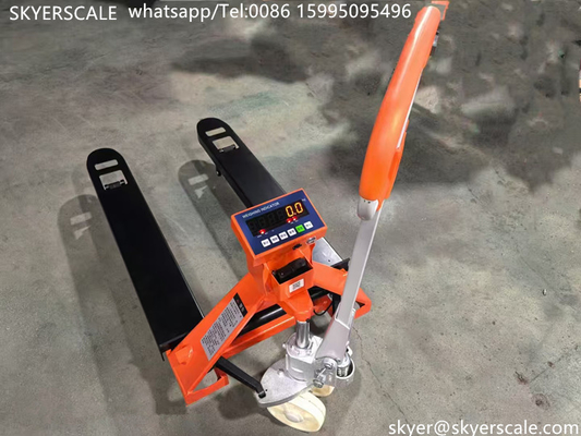 Palet Tangan Hydraulic Timbang Skala Forklift 2000kg Timbang Industri