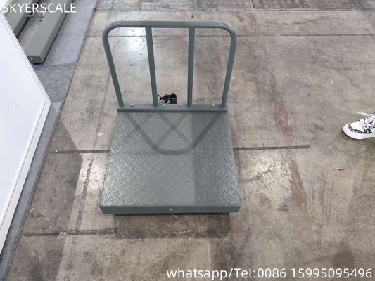 Baja Karbon Digital 500x500mm 300kg Skala Platform Dengan Checker Plate Dan Backrail