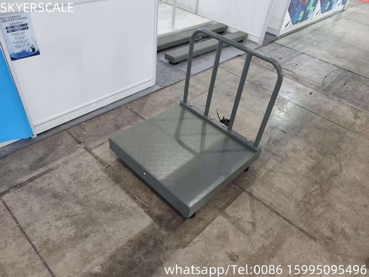Baja Karbon Digital 500x500mm 300kg Skala Platform Dengan Checker Plate Dan Backrail