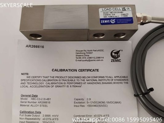 H8C 2t C3 Shear Beam Load Cell ZEMIC Transducer OIML NETP Sensor Untuk Menimbang Skala
