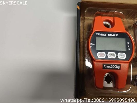 300kg Powered Steel Electronic Crane Scale Digital Hanging Scale 3*AA Baterai kering Baterai