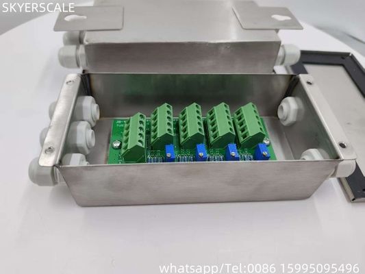 4 Saluran IP67 Waterproof Electrical Converter 4 Line Stainless Steel Load Cell Junction Box Untuk Skala
